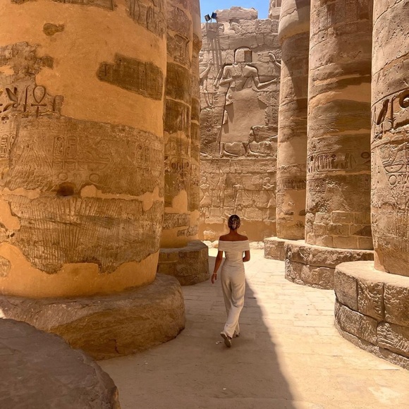 NA-KD Set - Beige Linen Blend Off Shoulder Top & Suit Trousers - Picture 7 of 17